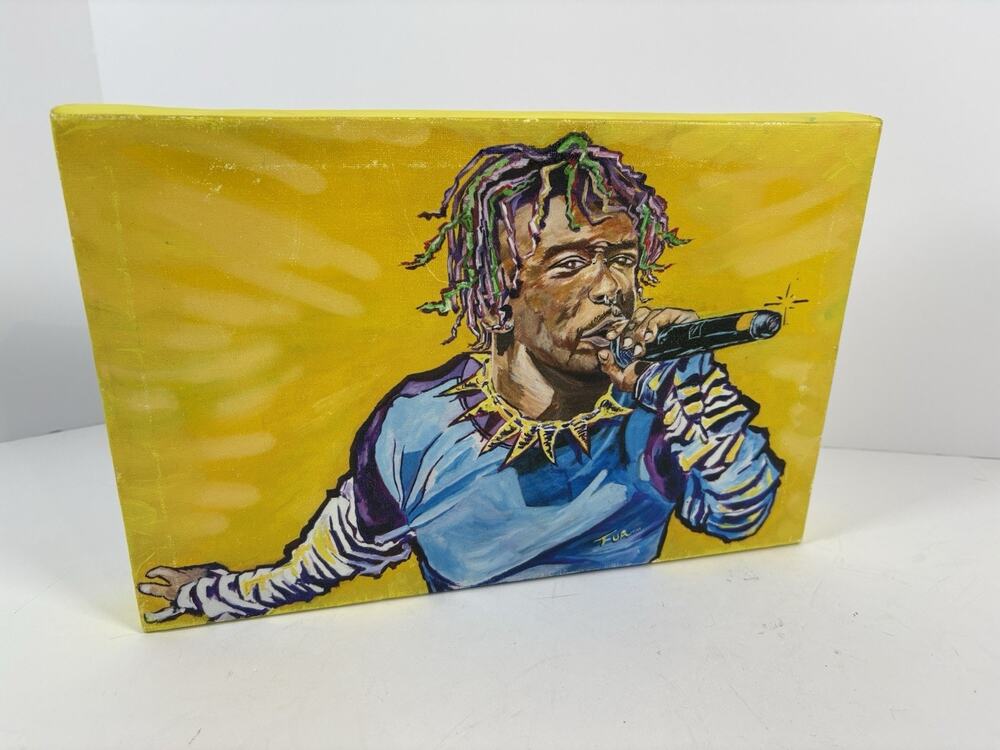Lil Uzi Vert Portrait Canvas Wall Art 12x8 Yellow Hip Hop Rapper Music Pop Art